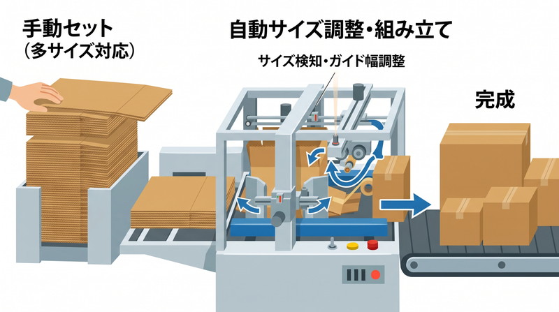 ランダム半自動製函機